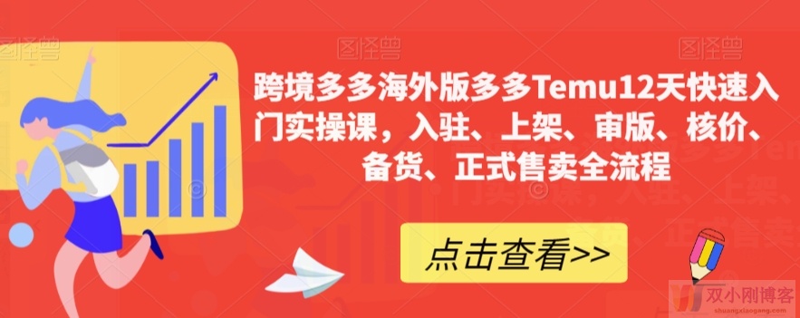 跨境多多海外版多多TEMU12天快速入门实操课，入驻、上架、审版、核价、备货、正式售卖全流程