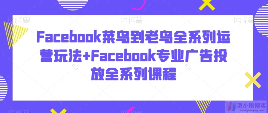 FACEBOOK菜鸟到老鸟全系列运营玩法+FACEBOOK专业广告投放全系列课程