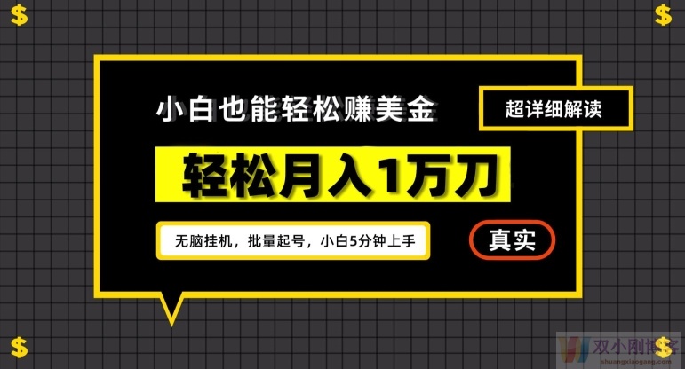 谷歌看广告撸美金2.0，无脑挂机，多号操作，月入1万刀