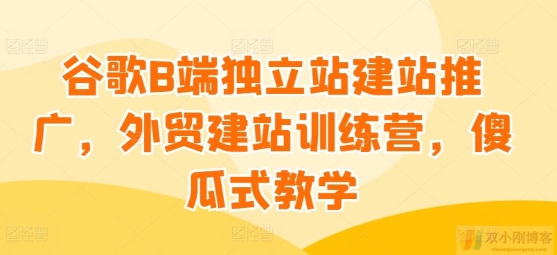 谷歌B端独立站建站推广，外贸建站训练营，傻瓜式教学