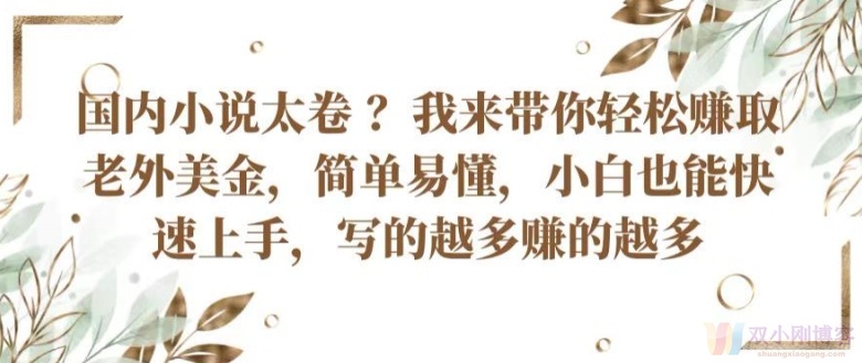 国内小说太卷 ?带你轻松赚取老外美金，简单易懂，小白也能快速上手，写的越多赚的越多【揭秘】