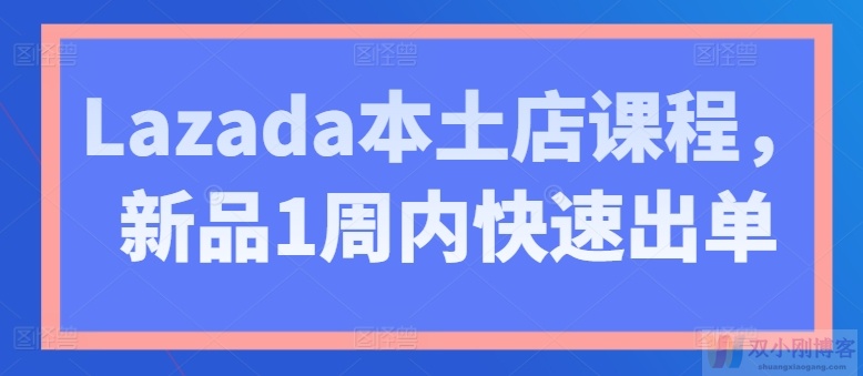 LAZADA本土店课程，新品1周内快速出单