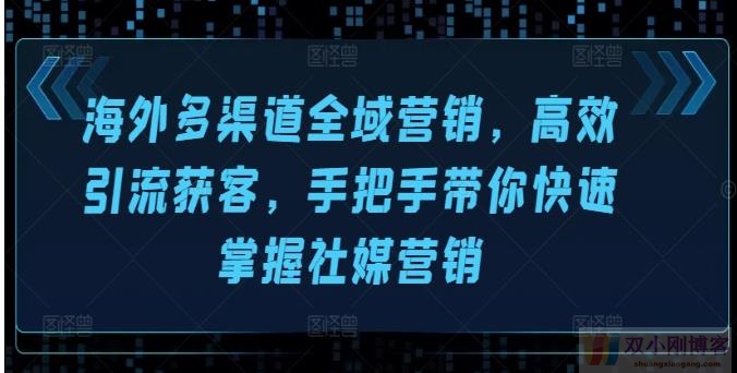 海外多渠道全域营销，高效引流获客，手把手带你快速掌握社媒营销