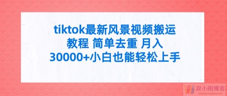 TIKTOK最新风景视频搬运教程 简单去重 月入3W+小白也能轻松上手【揭秘】