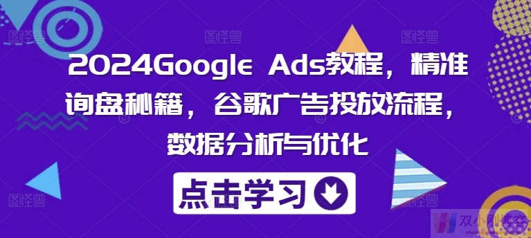 2024GOOGLE ADS教程，精准询盘秘籍，谷歌广告投放流程，数据分析与优化